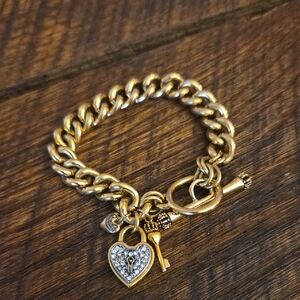 Vintage Juicy Couture Pave Crystal Padlock Bracelet